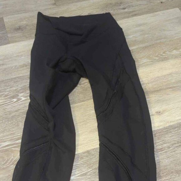 LULULEMON HIGH TIMES PANTS METTA BLACK FULL LUON MESH YOGA DANCE GYM LOUNGE sz 6 - Picture 1 of 8